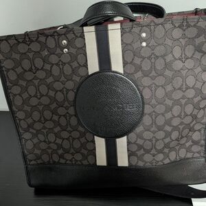 Coach Black and Gray Signature Tote Bag